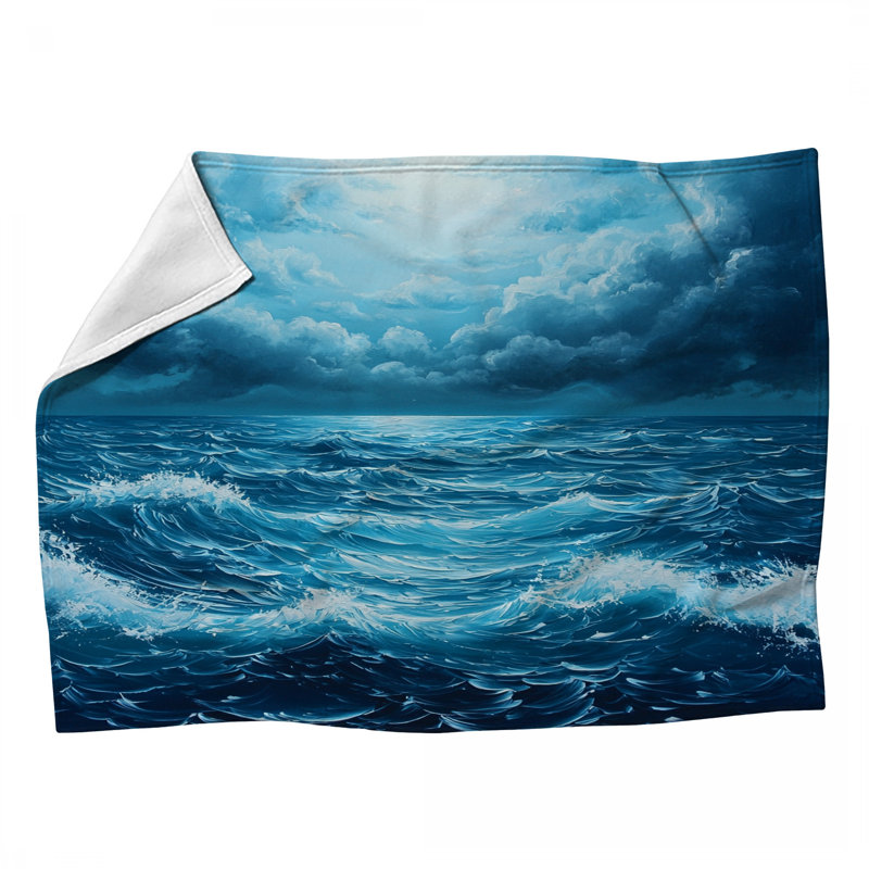 Jeté polaire Ocean Waves - Jetés nature pour canapés ou lits, L 60 po x l 50 po