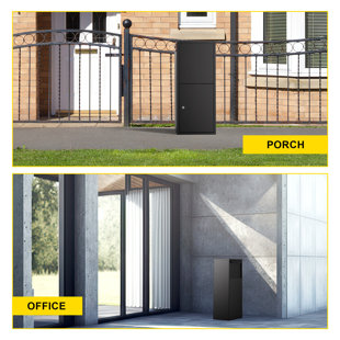Parcel Drop Boxes for Outside, 15.24" x 11.42" x 35.47" Cold-Rolled Sheet Package Delivery Boxes, Anti-Theft Lockable Parcel Storage Box for House, Porch, Curbside, Black