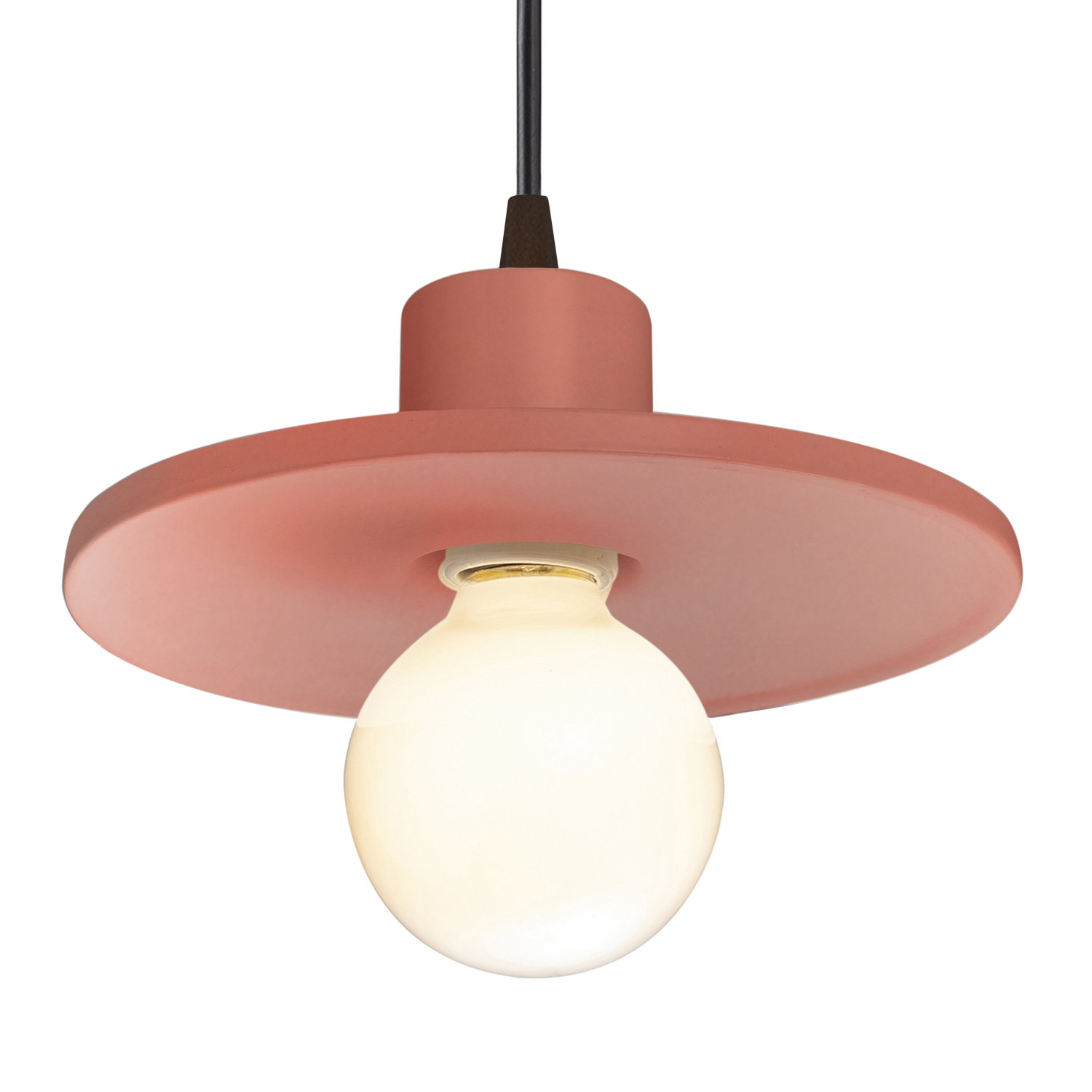 Marlena Single Pendant, Gloss Blush, Dark Bronze