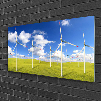 Glass Print Wall Art 100X50cm Image Printed On Glass Decorative Wall Picture Behind Toughened / Tempered Safety Real Glass For Kitchen & Living Room Theme: Field Architecture