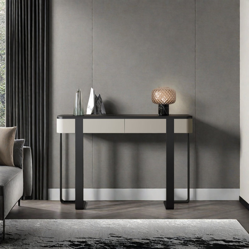 Modern Luxury Multifunctional Console Table, Black, 33.46" H x 47.24" W x 13.78" D, Black