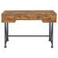 Bureau à 3 tiroirs en muscade antique et noir, parfait pour les petits bureaux à domicile et les chambres d'étudiant, combinant style et fonctionnalité.