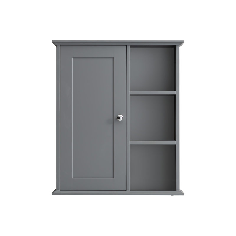 Armoire murale de salle de bain 23,6 po, Gris