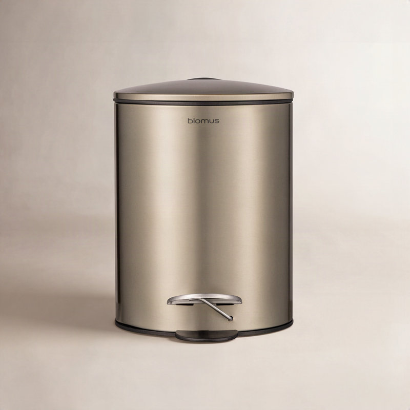 Tubo 0.79 Gallon Step On Trash Can, Brushed Brass
