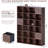24 Cube Modular Storage Organizer with Fabric Drawers, Rustic Wood Walnut Bookcase & Room Divider,Individual-1681185197-1681185201-1681185200