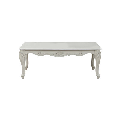 Tuscan Traditional Style Coffee Table Made With Wood In Silver