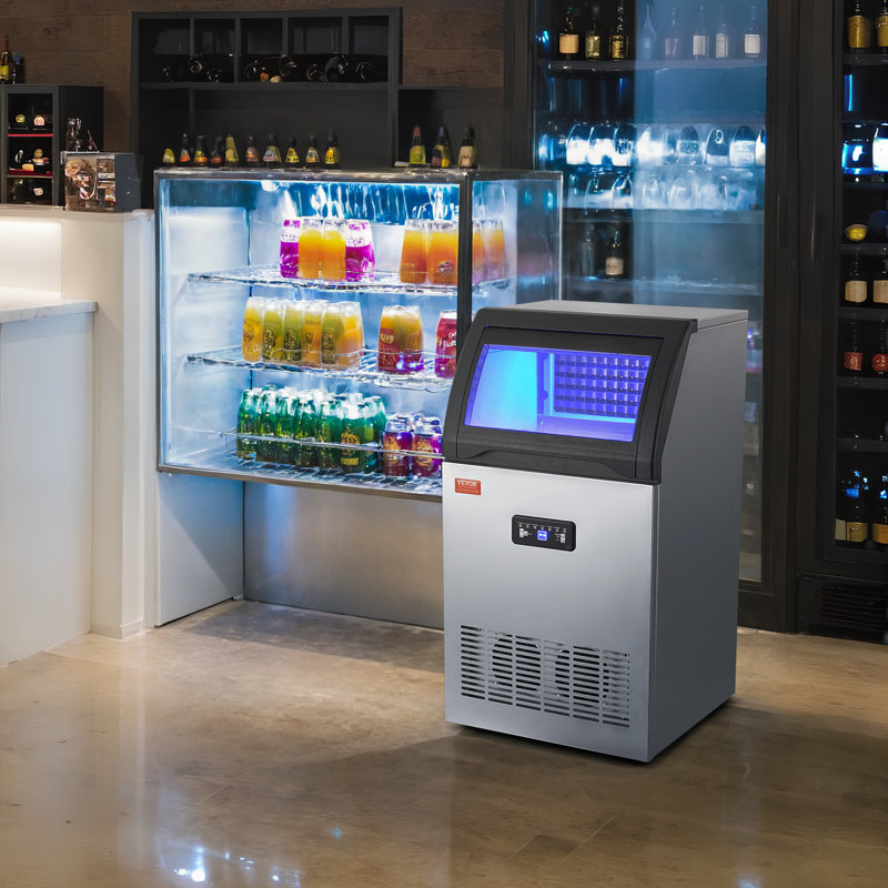 VEVOR 130 lb. Daily Production Cube Clear Ice Freestanding Ice Maker