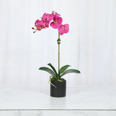 Faux Orchid Arrangement In Vase