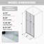 Porte de douche pliante en verre sans cadre l 32-33,5 po x H 72 po, porte de douche pliante sans cadre-93706050