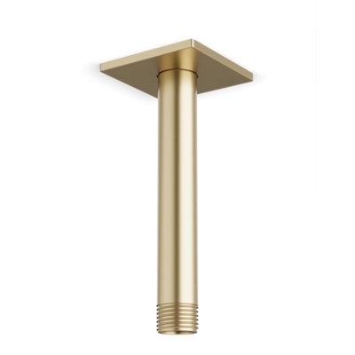 Ceiling Mount 4.75" Shower Arm R+S Escutcheon, Satin Brass
