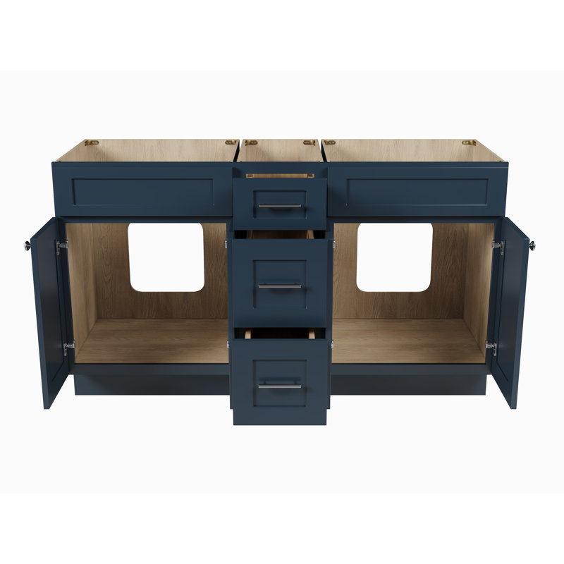 Base de meuble-lavabo double 60 po seulement, Bleu