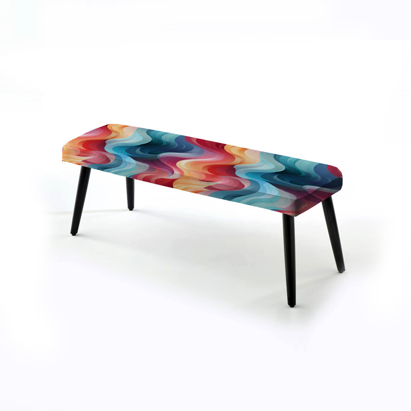 Banc rembourré rayé noir Toscano