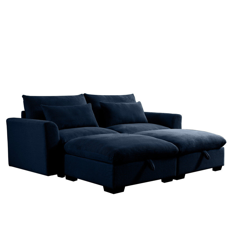 Chaise longue rembourrée avec rangement 87 po Latitude Run®, Bleu