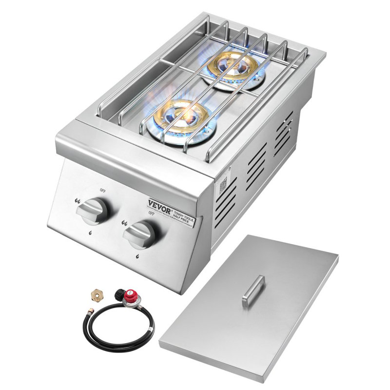 Brûleurs latéraux à double gril pour l'extérieur au propane et au gaz naturel 2 x 15 000 BTU