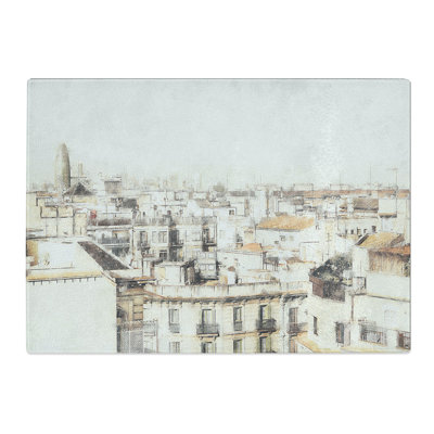 Tempered Glass Rooftops in Barcelona Spain Chopping Board