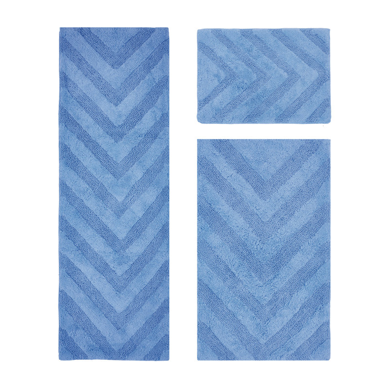 Ensemble de tapis pour salle de bain 3 pièces Branston Premium 100% coton 1990 GSM, Bleu très foncé