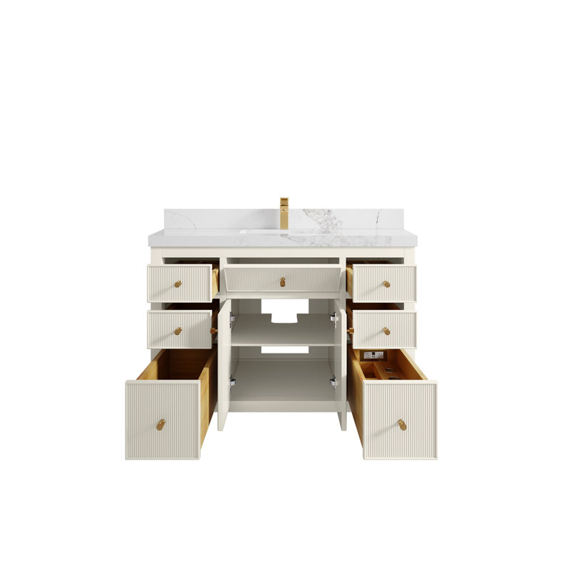 Sonoma 48 Single Bathroom Vanity with Top, Calacatta Nuvo