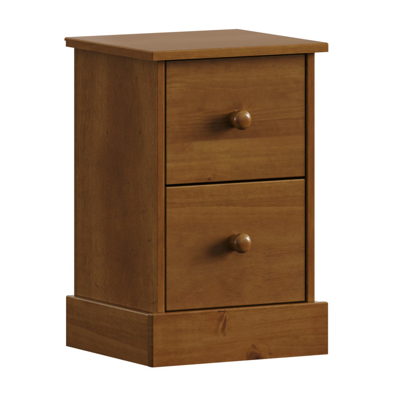 35cm W Solid Wood Bedside Table, Dark Brown