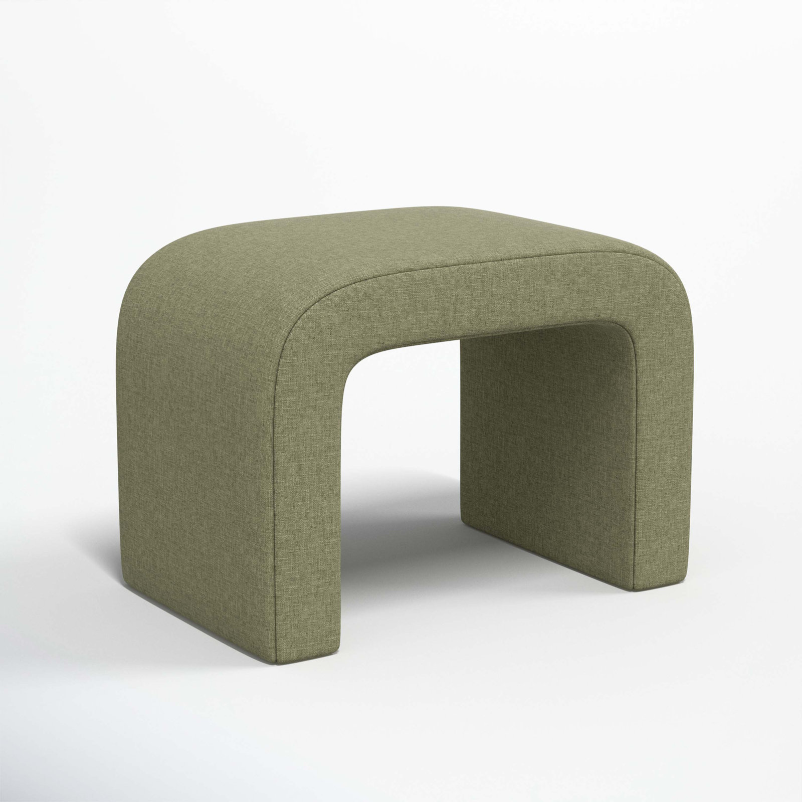 Barley 28" Wide Standard Ottoman, Zuma Laurel Textured Linen