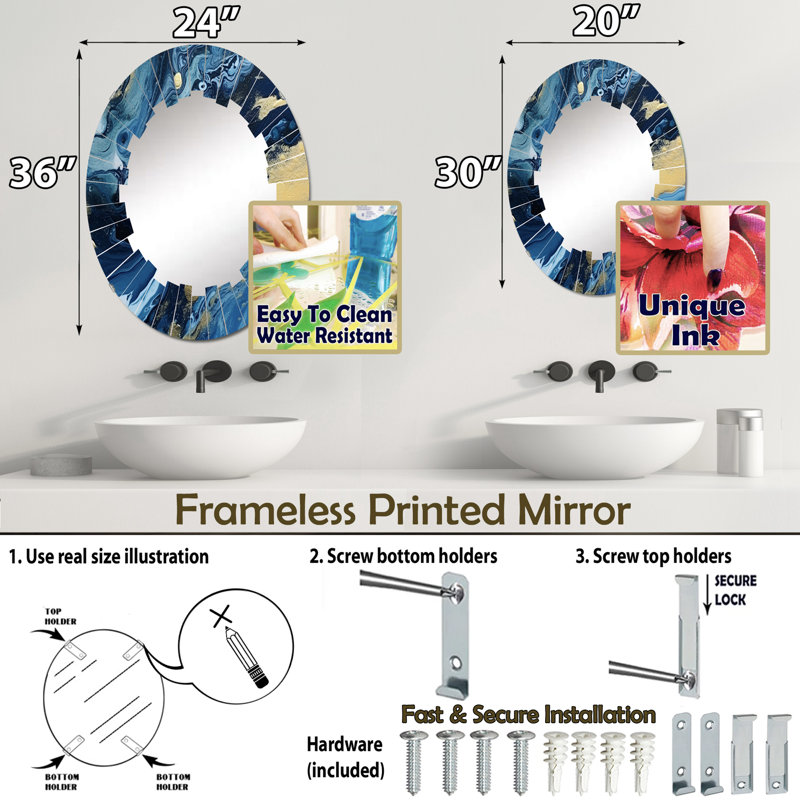 Miroir mural Whittley, 36 po x 24 po