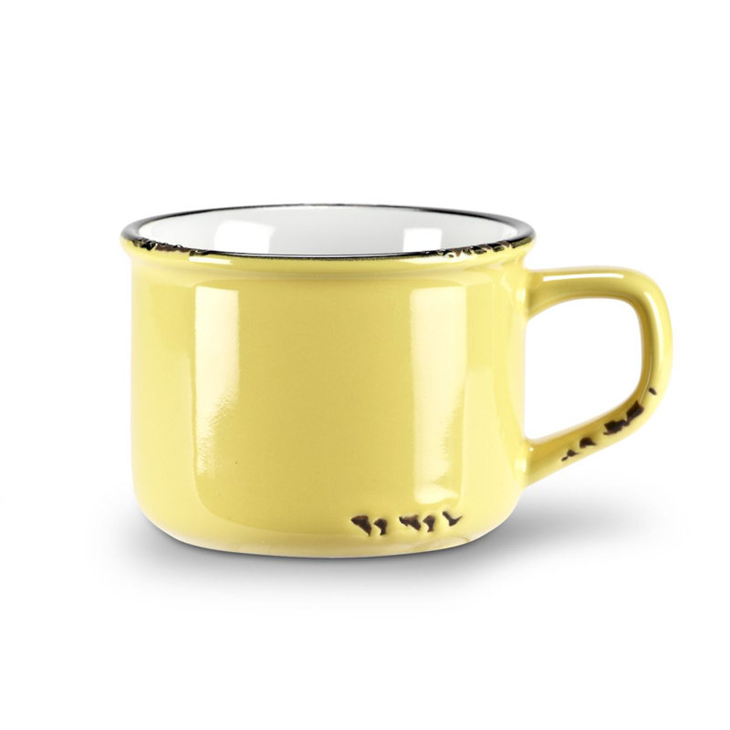 Tasse à cappuccino émaillée Naniouni, Jaune