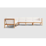 Haven 4-Piece Teak Outdoor Sectional With Sunbrella Cushions