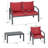 Outdoor Patio Furniture Set, 4 Piece Conversation Set with Chair, Coffee Table, Loveseat and Cushion-343010888