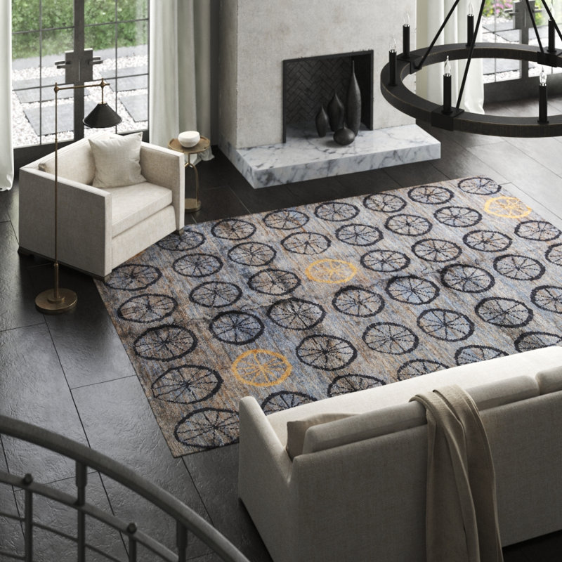Hand-Knotted High-Quality Gray Area Rug