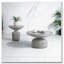 Table de bout grise vieillie avec piédestal