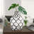  Sushmita 9" Black Outline Handmade Ceramic White Table Vase-1015956506