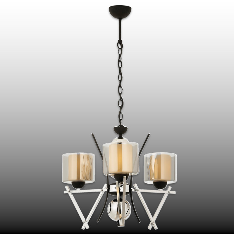 Lustre moderne 3 lumières, Chrome chrome