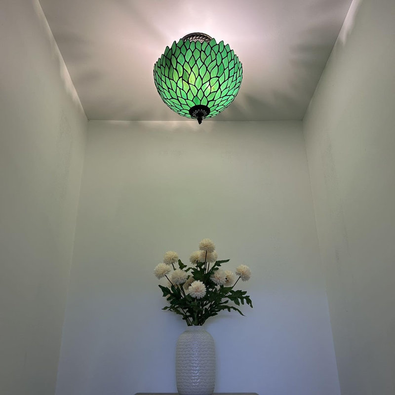 Tiffany Glass Semi Flush Mount