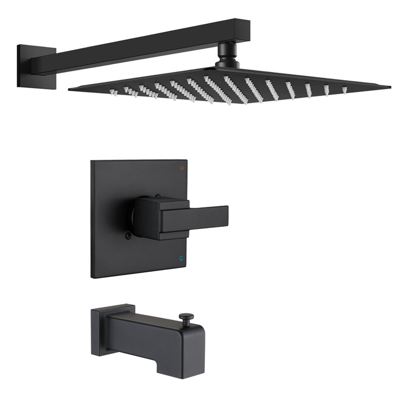 Ensemble de garniture de robinet de douche à pluie de remplacement 12 "pour la série Delta 13/14, Noir mat