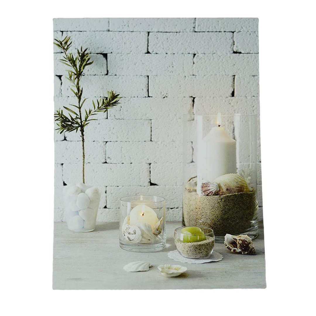 LED Lighted Serene Seaside Spa Decorative Canvas Wall Art 15.75" x 12" Northlight Seasonal