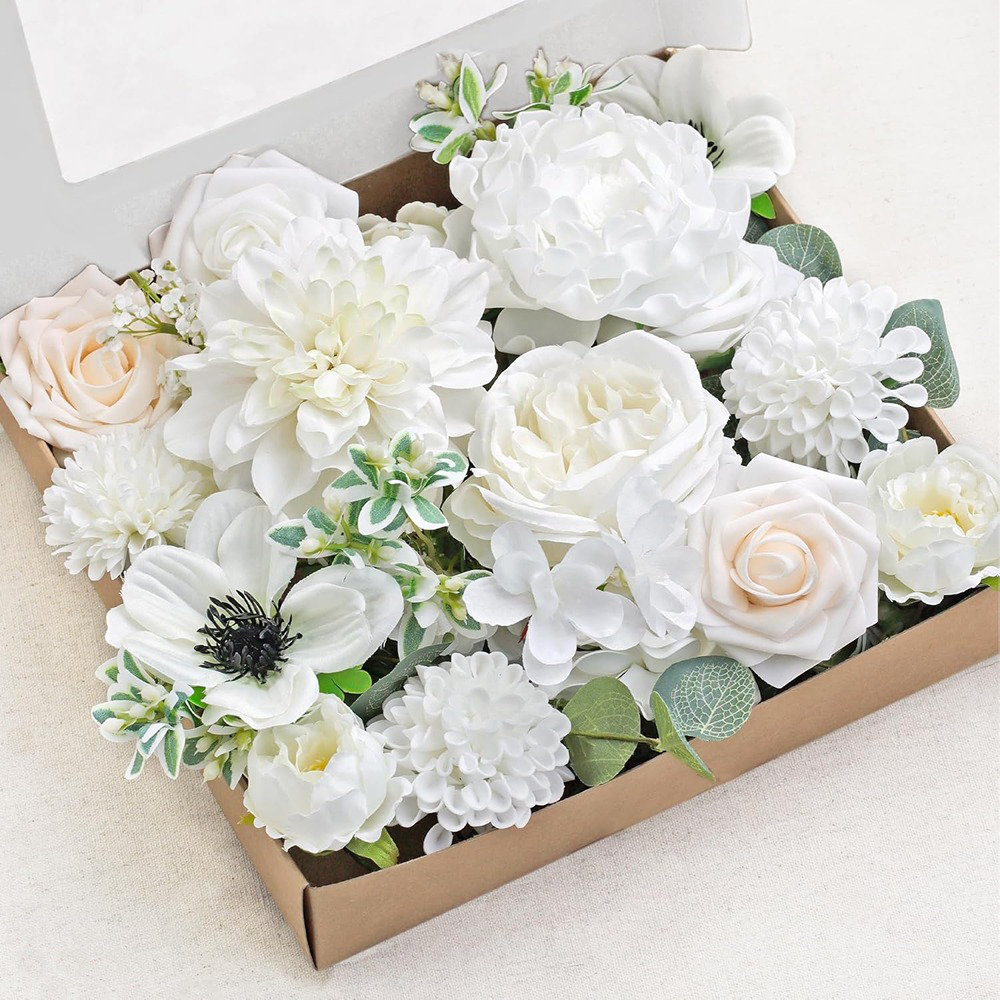Withe Flowe Primrue White Luxury Artificial Flowers Combo, Fake Flowe... - Wayfair ...