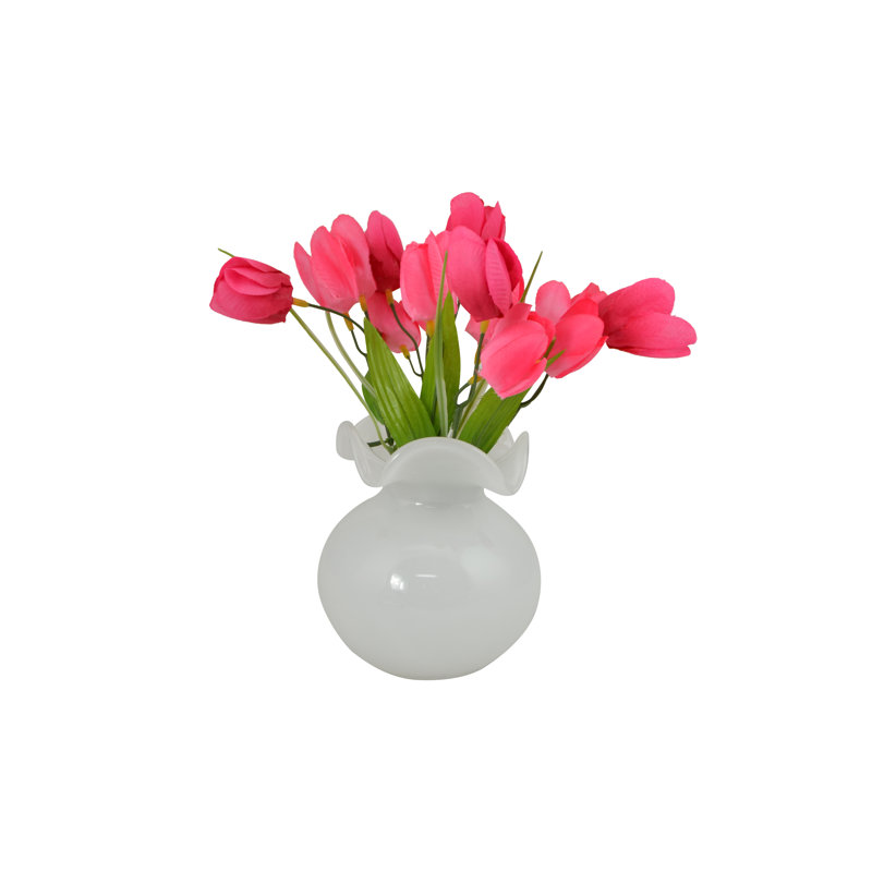 5" Daisy Glass Vase Aroma Diffuser, White