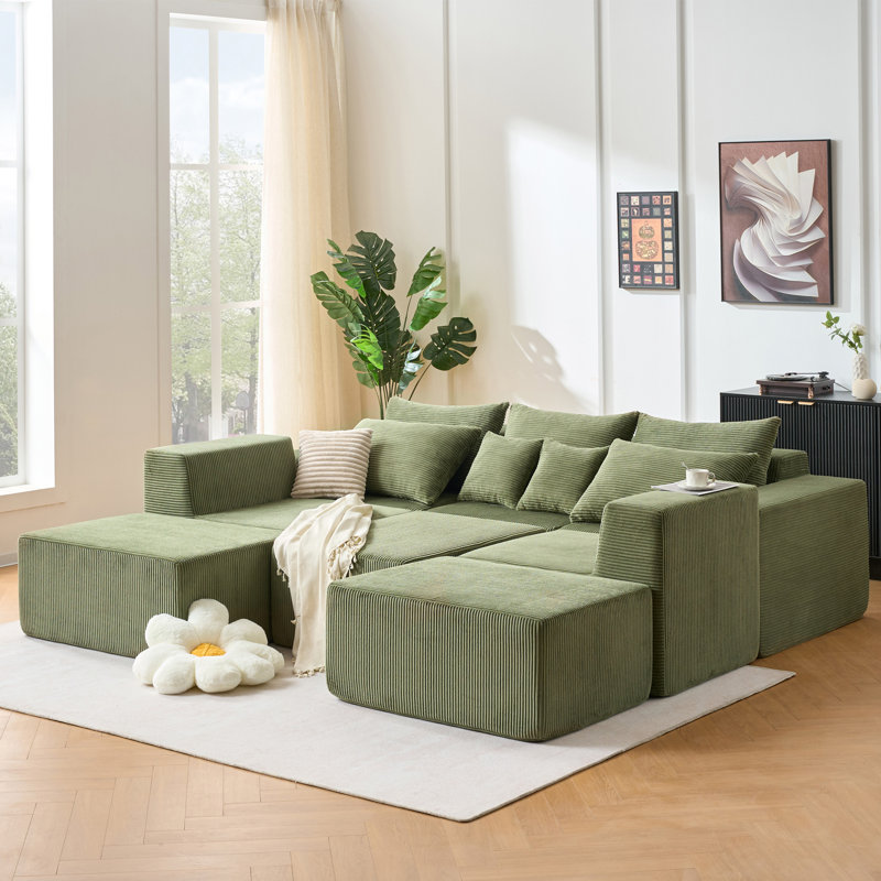 8-Piece Modular U-Shaped Sectional Sofa