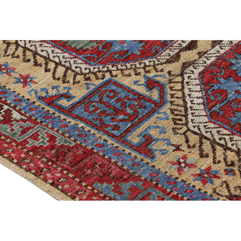 Rug & Kilim’S Turkish Style Rug In Red With Large-Scale Geometric Medallions, Rectangle 6' x 9'