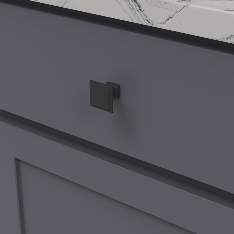 Facette Square Knob, Matte Black