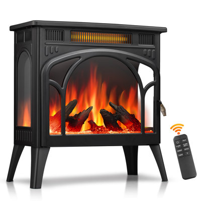 Insertion de foyer électrique d'angle l 23,5 po Cowsar avec protection contre la surchauffe et la télécommande, minuterie, flamme réglable, foyer électrique