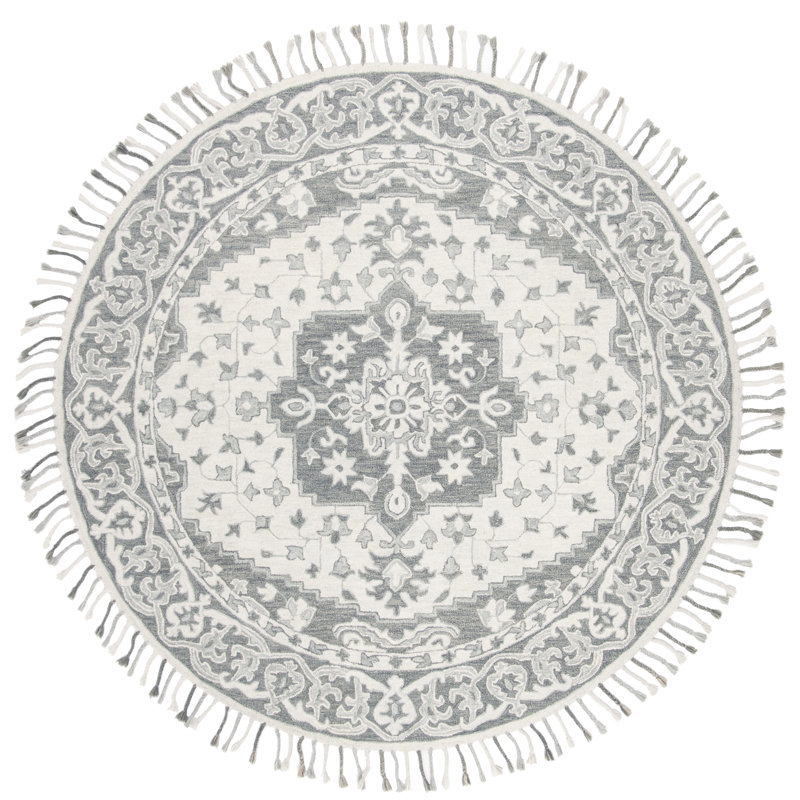 Vahakn Hand Tufted Wool Oriental Rug, Round 7'