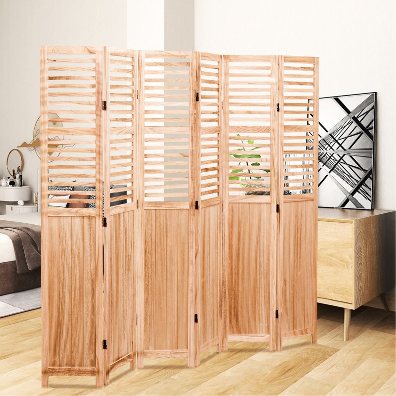 6 cloisons pliantes en bois naturel, l 82,8 po x H 65 po avec charnières en métal, finition pour la décoration intérieure