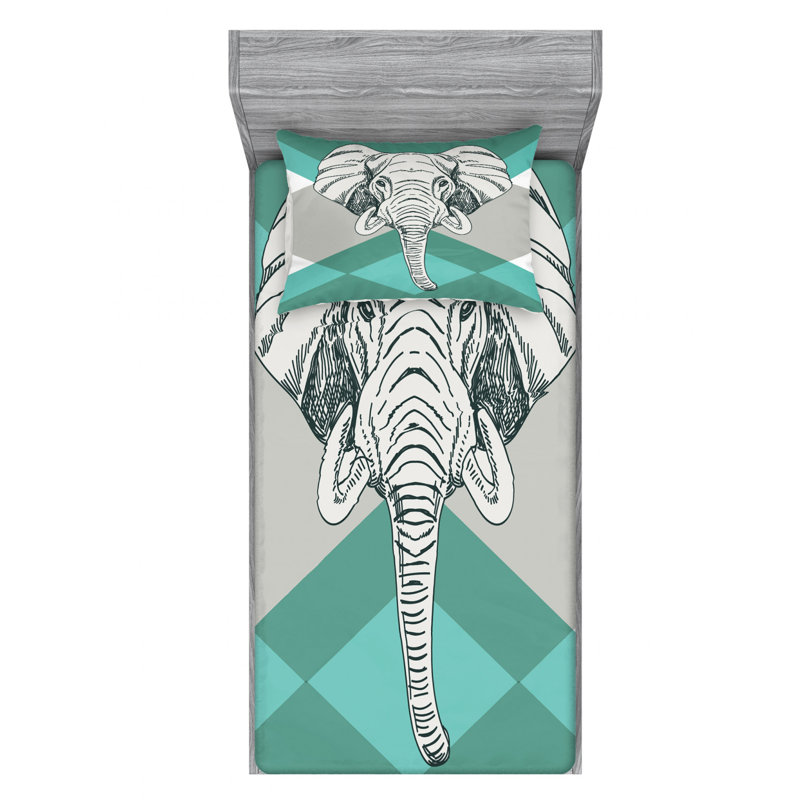 Elephant Microfiber Sheet Set, Twin XL Sheet Set + Fitted Sheet + 1 Pillowcase