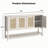 Sideboard Buffet Cabinet With Storage, Boho Credenza Storage Cabinet With 4 Doors And Adjustable Shelf, Wood Coffee Bar Console Cabinet Buffet Table For Kitchen, Dinning Room, Entryway