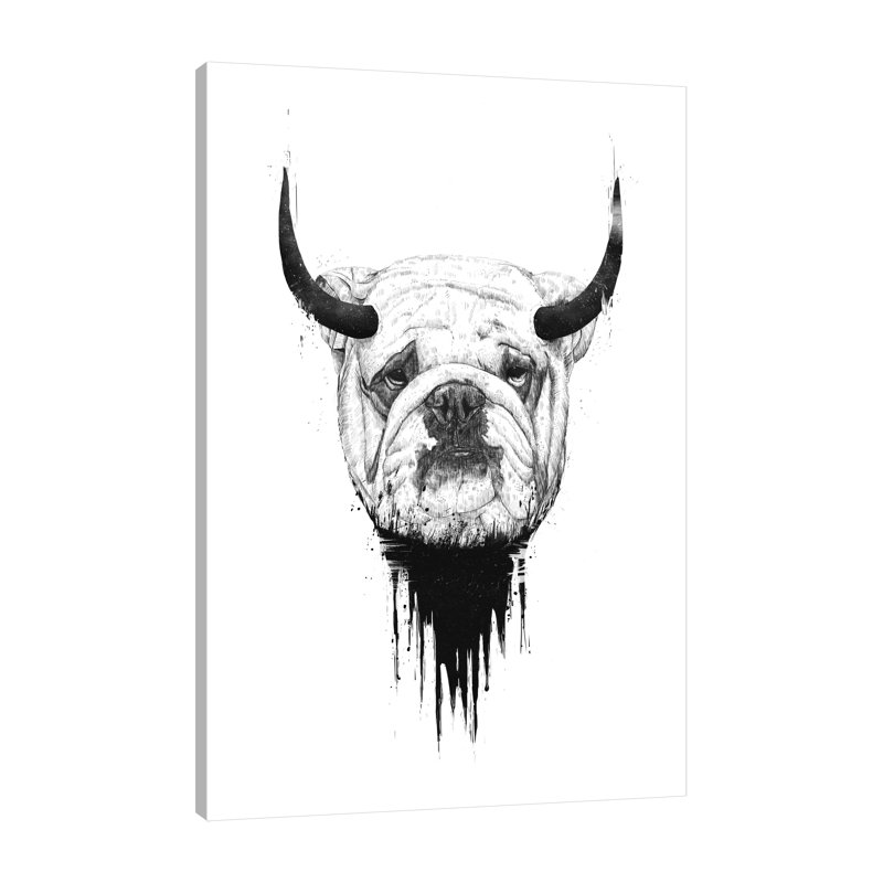 "Bulldog", toile tendue par Balazs Solti, H 24 po x l 16 po x P 1,5 po