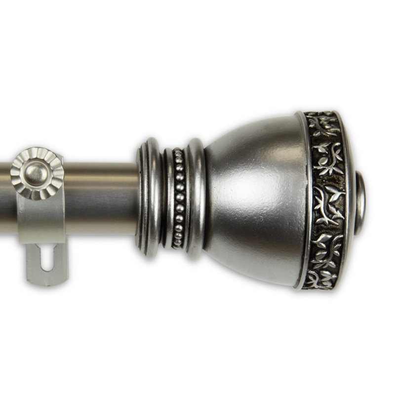 Tringle à rideaux simple Cosima Delaney, Nickel satiné
