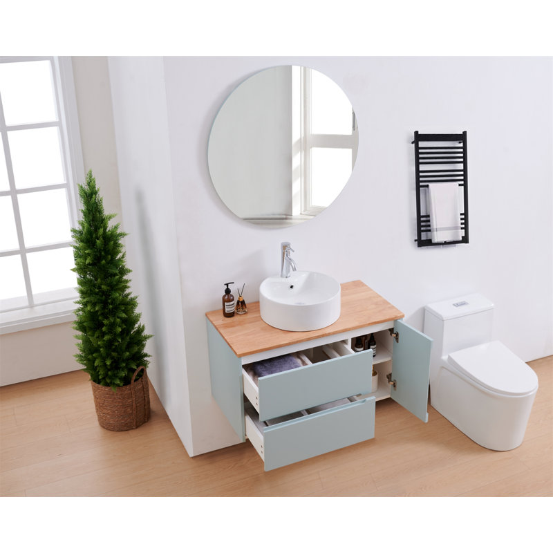 Miroir de salle de bain 80 cm, miroir rond, fixation murale