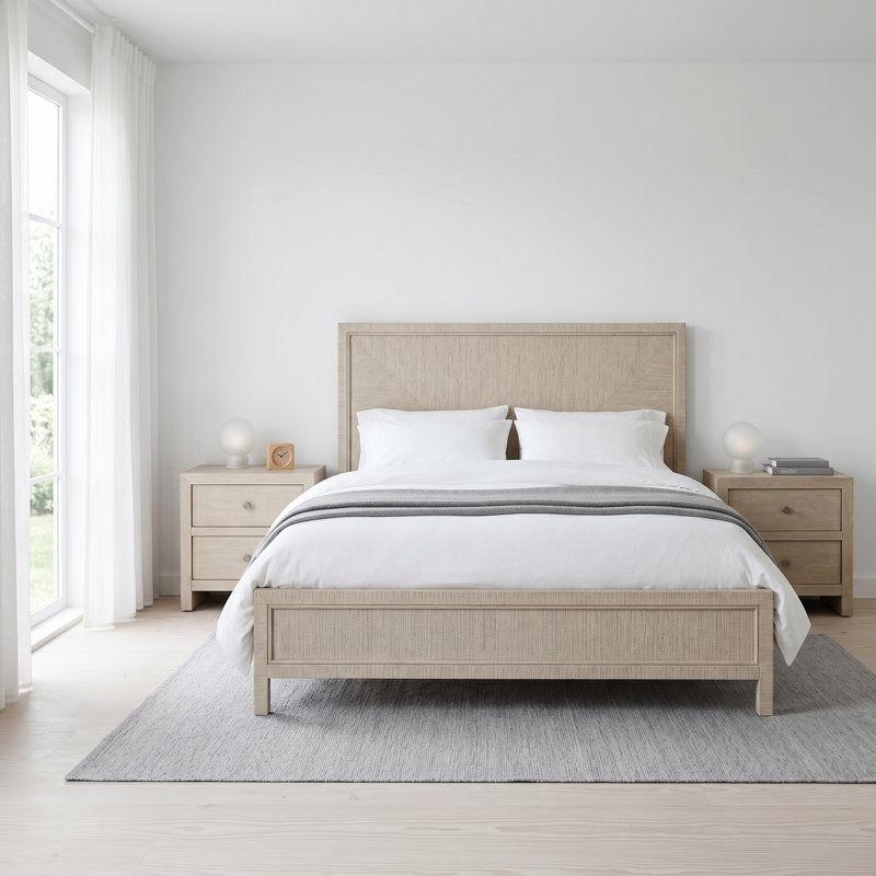 Oasis 5 Piece Queen Bedroom Set, 3 Pcs: Bed, 2 Nightstands, King