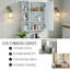 Armoire à pharmacie avec miroir blanc pour mur de salle de bain, rangement en bois avec 6 tablettes ouvertes et tablette intérieure réglable | Idée de cadeau-608106338