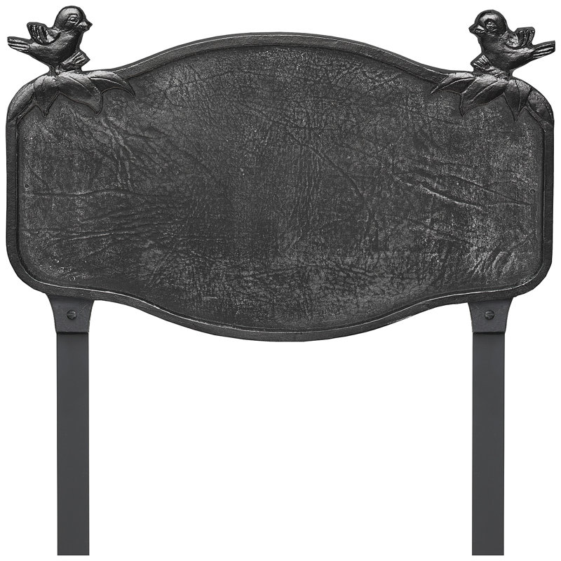 Plaque d'adresse mésange avec piquets de pelouse, Fer suédois / Noir, Oui